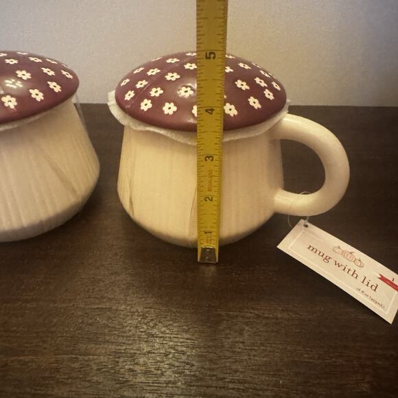 Target Bullseye Playground Mushroom Mug Set of 2 Cup Lid 17 oz Fall New - Picture 14 of 14